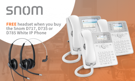 FREE headset when you buy the Snom D717, D735 or D785 White IP Phone